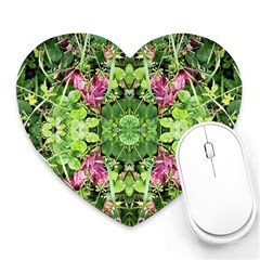 Emerald Patterns Heart Mousepads by kaleidomarblingart