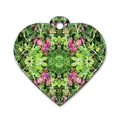 Emerald Patterns Dog Tag Heart (two Sides) by kaleidomarblingart