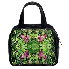 Emerald Patterns Classic Handbag (two Sides) by kaleidomarblingart