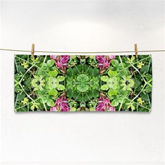 Emerald Patterns Hand Towel by kaleidomarblingart