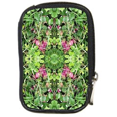 Emerald Patterns Compact Camera Leather Case by kaleidomarblingart