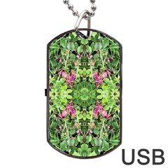 Emerald Patterns Dog Tag Usb Flash (one Side) by kaleidomarblingart