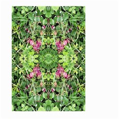 Emerald Patterns Large Garden Flag (two Sides) by kaleidomarblingart