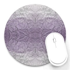 Artwork Lilac Repeats Round Mousepads by kaleidomarblingart