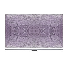 Artwork Lilac Repeats Business Card Holder by kaleidomarblingart