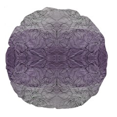 Artwork Lilac Repeats Large 18  Premium Flano Round Cushions by kaleidomarblingart