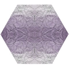 Artwork Lilac Repeats Wooden Puzzle Hexagon by kaleidomarblingart