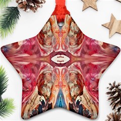 Marbled Butterfly Star Ornament (two Sides) by kaleidomarblingart