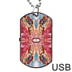 Marbled Butterfly Dog Tag Usb Flash (two Sides) by kaleidomarblingart