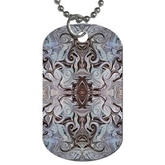 Turquoise Black Arabesque Repeats Dog Tag (two Sides)