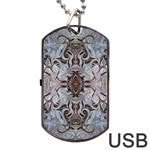 Turquoise Black Arabesque Repeats Dog Tag USB Flash (Two Sides) Back