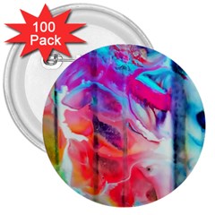 Fluorescent 3  Buttons (100 Pack)  by kaleidomarblingart