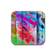 Fluorescent Rubber Coaster (square)  by kaleidomarblingart