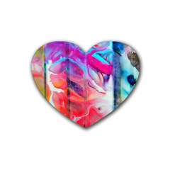 Fluorescent Heart Coaster (4 Pack)  by kaleidomarblingart