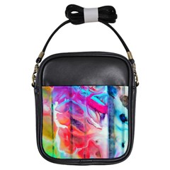 Fluorescent Girls Sling Bag by kaleidomarblingart