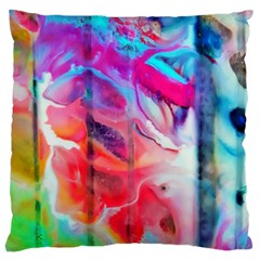 Fluorescent Large Cushion Case (one Side) by kaleidomarblingart