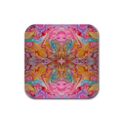 Monsoon Repeats Rubber Square Coaster (4 Pack)  by kaleidomarblingart