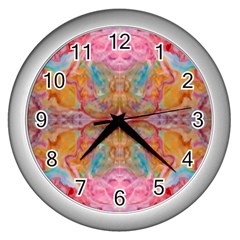 Monsoon Repeats Wall Clock (silver) by kaleidomarblingart