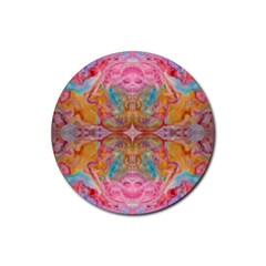 Monsoon Repeats Rubber Coaster (round)  by kaleidomarblingart