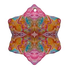 Monsoon Repeats Snowflake Ornament (two Sides) by kaleidomarblingart