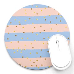 Summer Golden Love Round Mousepads by designsbymallika