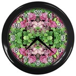 Burgundy Repeats  Wall Clock (Black) Front