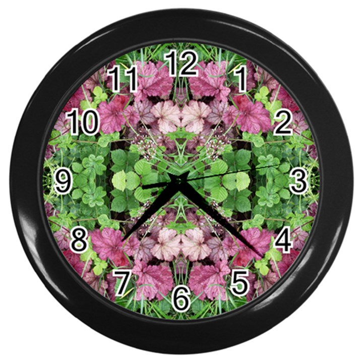 Burgundy Repeats  Wall Clock (Black)