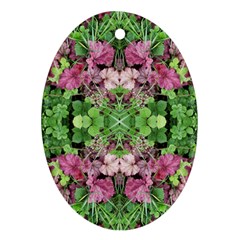 Burgundy Repeats  Oval Ornament (two Sides) by kaleidomarblingart