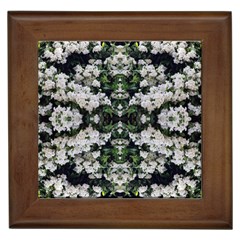 White Bush Repeats Framed Tile by kaleidomarblingart