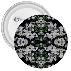 White Bush Repeats 3  Buttons by kaleidomarblingart