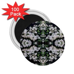 White Bush Repeats 2 25  Magnets (100 Pack)  by kaleidomarblingart