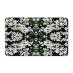 White Bush Repeats Magnet (rectangular) by kaleidomarblingart