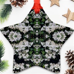 White Bush Repeats Star Ornament (two Sides) by kaleidomarblingart