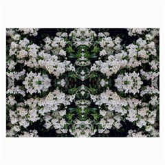 White Bush Repeats Large Glasses Cloth (2 Sides) by kaleidomarblingart