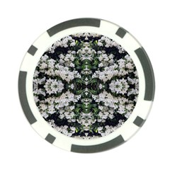 White Bush Repeats Poker Chip Card Guard by kaleidomarblingart