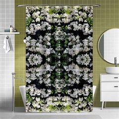 White Bush Repeats Shower Curtain 48  X 72  (small)  by kaleidomarblingart