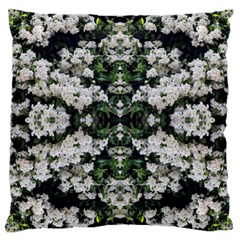 White Bush Repeats Large Cushion Case (two Sides) by kaleidomarblingart