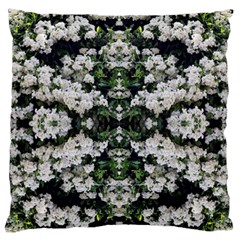 White Bush Repeats Large Flano Cushion Case (one Side) by kaleidomarblingart