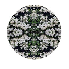 White Bush Repeats Mini Round Pill Box by kaleidomarblingart