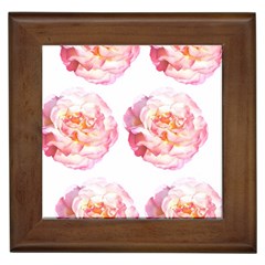 Roses Repeats I Framed Tile by kaleidomarblingart