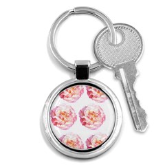 Roses Repeats I Key Chain (round) by kaleidomarblingart