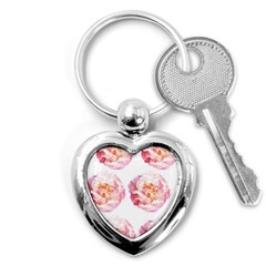 Roses Repeats I Key Chain (heart) by kaleidomarblingart