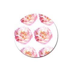 Roses Repeats I Magnet 3  (round) by kaleidomarblingart