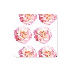 Roses Repeats I Square Magnet by kaleidomarblingart