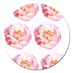 Roses Repeats I Magnet 5  (round) by kaleidomarblingart