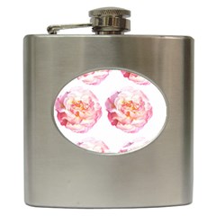 Roses Repeats I Hip Flask (6 Oz) by kaleidomarblingart