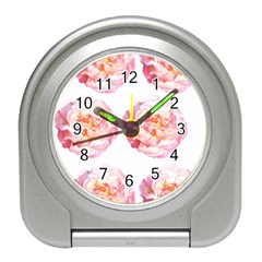 Roses Repeats I Travel Alarm Clock by kaleidomarblingart