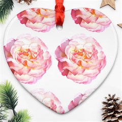 Roses Repeats I Heart Ornament (two Sides) by kaleidomarblingart