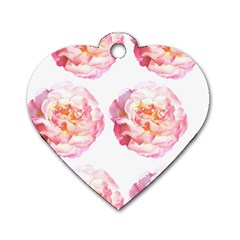 Roses Repeats I Dog Tag Heart (one Side) by kaleidomarblingart