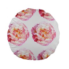 Roses Repeats I Standard 15  Premium Round Cushions by kaleidomarblingart